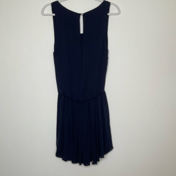 Alice + Olivia Silk Sleeveless Midi Dress Keyhole Back in Navy Size S/P - Picture 7 of 14